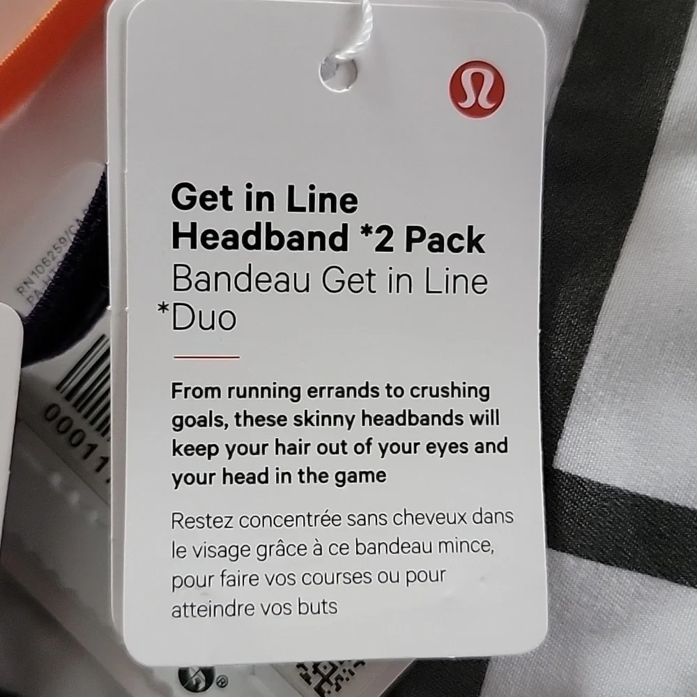 NWT Lululemon Get in Line Headband 3 set of 2 Pack - 6 total